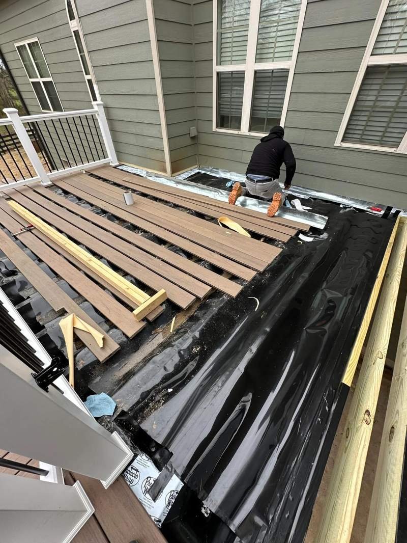 Old deck being torn out
